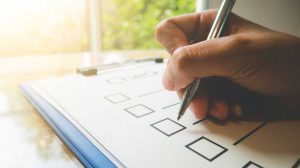 ticking off checklist